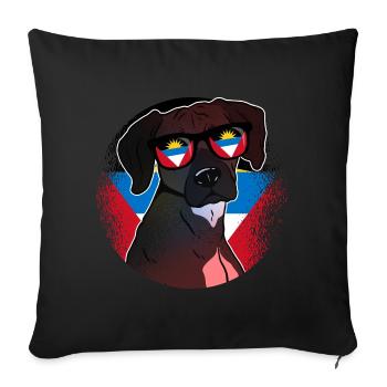 Antigua and Barbuda - Sofa pillowcase 17,3'' x 17,3'' (45 x 45 cm) - black - Front