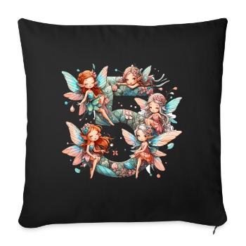 5 Jahre Fee Elfe Geburtstag Geschenk - Sofakissenbezug 45 x 45 cm - Schwarz - Vorne