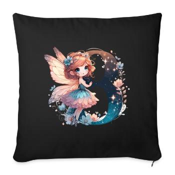 8 Jahre Fee Elfe Geburtstag Geschenk - Sofakissenbezug 45 x 45 cm - Schwarz - Vorne