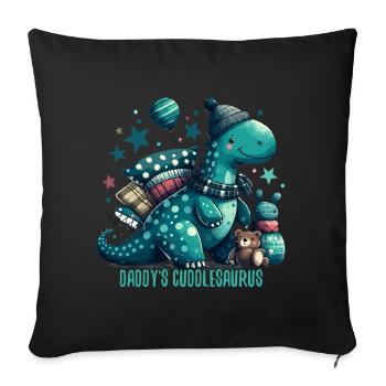 Daddy's Cuddlesaurus Cuddle Dinosaur Gift - Sofa pillowcase 17,3'' x 17,3'' (45 x 45 cm) - black - Front