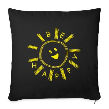 SOIS HEUREUX SOLEIL JOYEUX - Housse de coussin décorative 45 x 45 cm - noir - Devant