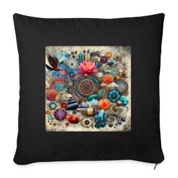 Zen Ornament - Sofa pillowcase 17,3'' x 17,3'' (45 x 45 cm) - black - Front