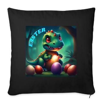 Dinosaur Red Eyes Easter Eggs - Sofa pillowcase 17,3'' x 17,3'' (45 x 45 cm) - black - Front