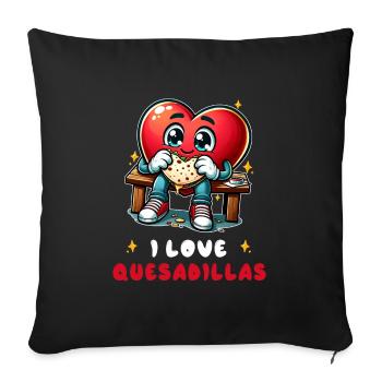 I Love Quesadillas Mexico - Sofa pillowcase 17,3'' x 17,3'' (45 x 45 cm) - black - Front