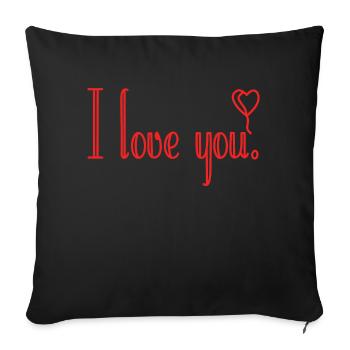 I love you - Sofa pillowcase 17,3'' x 17,3'' (45 x 45 cm) - black - Front