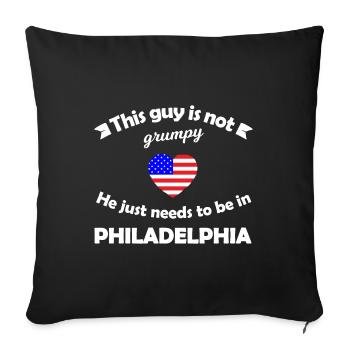 Philadelphie en Amérique - Housse de coussin décorative 45 x 45 cm - noir - Devant