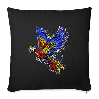 Perroquet, Amoureux Des Oiseaux, Animal, Amoureux Des Animaux, Oiseau - Housse de coussin décorative 45 x 45 cm - noir - Devant
