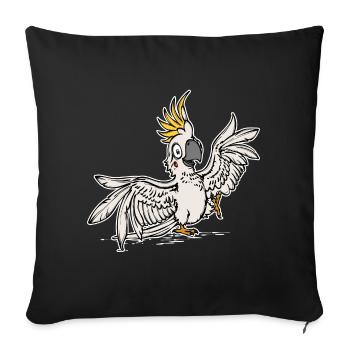 Parrot, Pet, Tropical, Bird, Animal, Zoo Animals - Sofa pillowcase 17,3'' x 17,3'' (45 x 45 cm) - black - Front