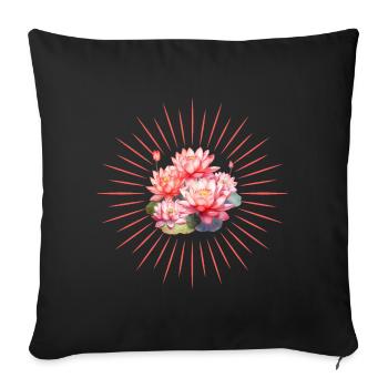 Yoga avec des rayons d’énergie - Housse de coussin décorative 45 x 45 cm - noir - Devant