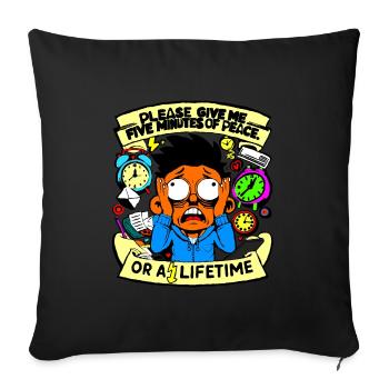 Donnez-moi cinq minutes - Housse de coussin décorative 45 x 45 cm - noir - Devant