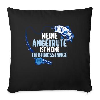Angler Fishing Fishing Rod Fishing - Sofa pillowcase 17,3'' x 17,3'' (45 x 45 cm) - black - Front