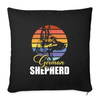 Chien de berger allemand Chien de protection Chien d’amour Chien d’assistance - Housse de coussin décorative 45 x 45 cm - noir - Devant