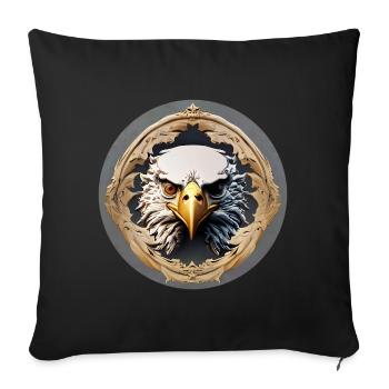 Eagle, King of the Mountains - Sofa pillowcase 17,3'' x 17,3'' (45 x 45 cm) - black - Front