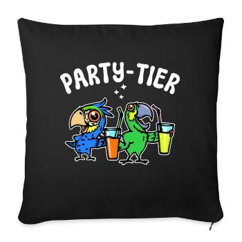 Parrot Statement Animal Lover Pet Bird - Sofa pillowcase 17,3'' x 17,3'' (45 x 45 cm) - black - Front