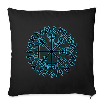 Boussole Viking Vegvisir - Housse de coussin décorative 45 x 45 cm - noir - Devant