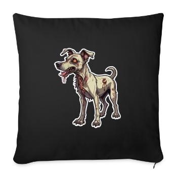 Zombie dog illustration - Sofa pillowcase 17,3'' x 17,3'' (45 x 45 cm) - black - Front