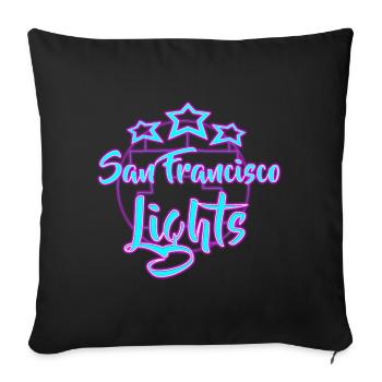 Neon San Francisco Lights Design - Sofa pillowcase 17,3'' x 17,3'' (45 x 45 cm) - black - Front