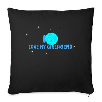 I LOVE MY GIRLFRIEND - Sofakissenbezug 45 x 45 cm - Schwarz - Vorne