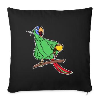 Parrot, Bird, Animal, Pet, Tropical, Zoo Animals - Sofa pillowcase 17,3'' x 17,3'' (45 x 45 cm) - black - Front