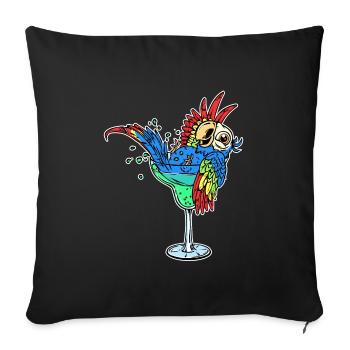 Animal Lover, Pet, Parrot, Animal, Bird, Zoo - Sofa pillowcase 17,3'' x 17,3'' (45 x 45 cm) - black - Front