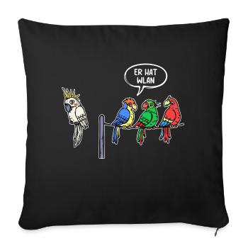 Animaux Jungle Oiseaux Déclaration Perroquet Zoo Animaux - Housse de coussin décorative 45 x 45 cm - noir - Devant