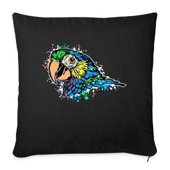 Papagei Vogel Tier Zoo Vogelliebhaber Afrika - Sofakissenbezug 45 x 45 cm - Schwarz - Vorne
