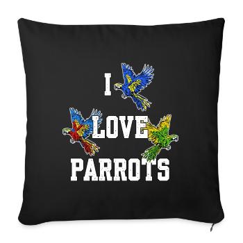 Animal Statement Animal Lover Parrot Birds Zoo - Sofa pillowcase 17,3'' x 17,3'' (45 x 45 cm) - black - Front