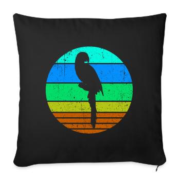 Bird, Parrot, Animal Lover, Pet, Jungle, Animal - Sofa pillowcase 17,3'' x 17,3'' (45 x 45 cm) - black - Front