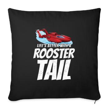 Rooster Tail Rumble: Hydroplane Racing Fun - Sofa pillowcase 17,3'' x 17,3'' (45 x 45 cm) - black - Front