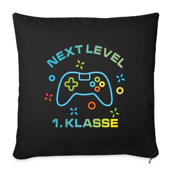 Bunte Spielekonsole Next Level 1.Klasse - Sofakissenbezug 45 x 45 cm - Schwarz - Vorne