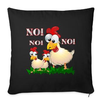 BANDE DESSINÉE DRÔLE DE POULET - NON - Housse de coussin décorative 45 x 45 cm - noir - Devant