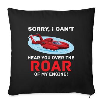Hydroplane Boat Racing Engine Roar Water sport - Sofa pillowcase 17,3'' x 17,3'' (45 x 45 cm) - black - Front