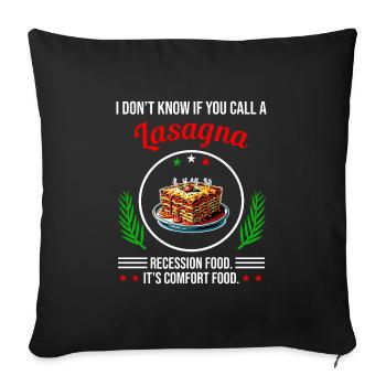 Je ne sais pas si ça s'appelle lasagne - Housse de coussin décorative 45 x 45 cm - noir - Devant