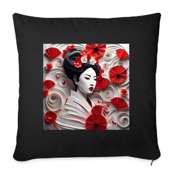 Asian Beauty #11 - Housse de coussin décorative 45 x 45 cm - noir - Devant