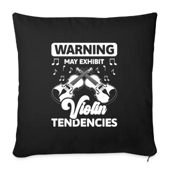 Music Player Violinist - Sofa pillowcase 17,3'' x 17,3'' (45 x 45 cm) - black - Front