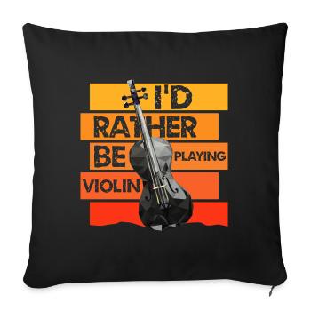 Music Violinist Violinist - Sofa pillowcase 17,3'' x 17,3'' (45 x 45 cm) - black - Front