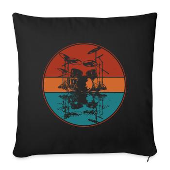 Drum set - Housse de coussin décorative 45 x 45 cm - noir - Devant