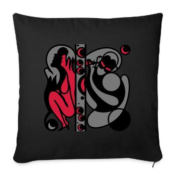 Good. Hidden thoughts behind protective walls - Sofa pillowcase 17,3'' x 17,3'' (45 x 45 cm) - black - Front