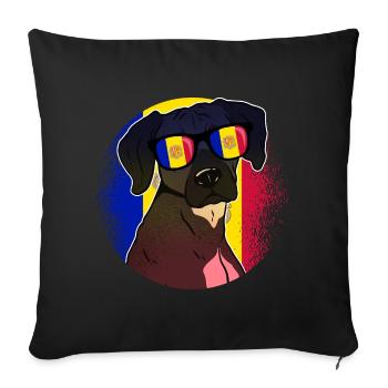 Andorra - Sofa pillowcase 17,3'' x 17,3'' (45 x 45 cm) - black - Front