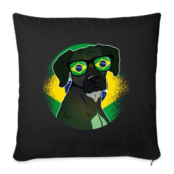 Brazil - Sofa pillowcase 17,3'' x 17,3'' (45 x 45 cm) - black - Front