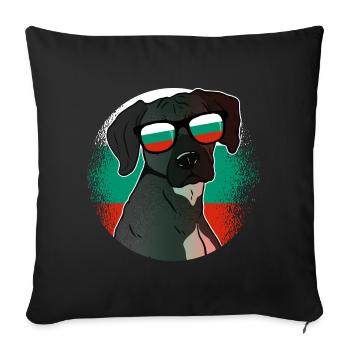 Bulgaria - Sofa pillowcase 17,3'' x 17,3'' (45 x 45 cm) - black - Front