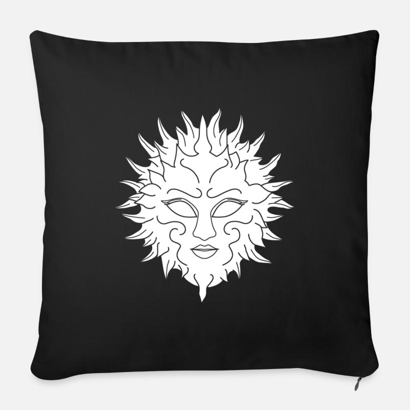 Soleil blanc - Housse de coussin décorative 45 x 45 cm - noir