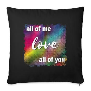 Je vous aime tous - Housse de coussin décorative 45 x 45 cm - noir - Devant