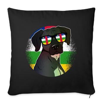 Central African Republic - Sofa pillowcase 17,3'' x 17,3'' (45 x 45 cm) - black - Front