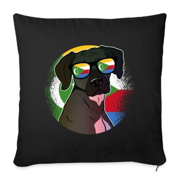 Comoros - Sofa pillowcase 17,3'' x 17,3'' (45 x 45 cm) - black - Front