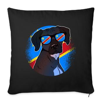 Democratic Republic of the Congo - Sofa pillowcase 17,3'' x 17,3'' (45 x 45 cm) - black - Front