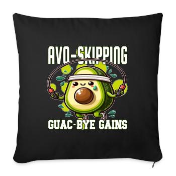 Fitness Avocado Fun - Sofa pillowcase 17,3'' x 17,3'' (45 x 45 cm) - black - Front