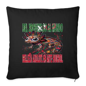 Del Xochimilco al Mundo - Sofa pillowcase 17,3'' x 17,3'' (45 x 45 cm) - black - Front