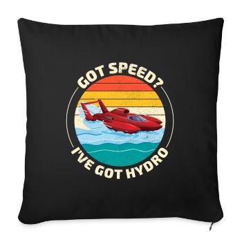 Hydro-Speed-Rennen: Spannender Wasserflugzeug-Humor - Sofakissenbezug 45 x 45 cm - Schwarz - Vorne