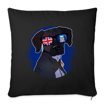 Falkland Islands - Sofa pillowcase 17,3'' x 17,3'' (45 x 45 cm) - black - Front